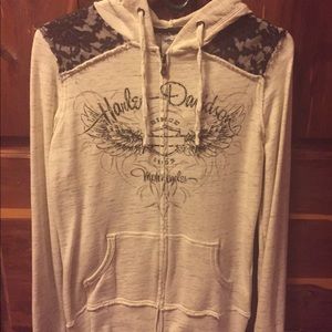 Adorable Harley Davidson Zip Jacket With Hood S